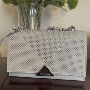 Emporio Armani chain silver rhinestone shoulder bag